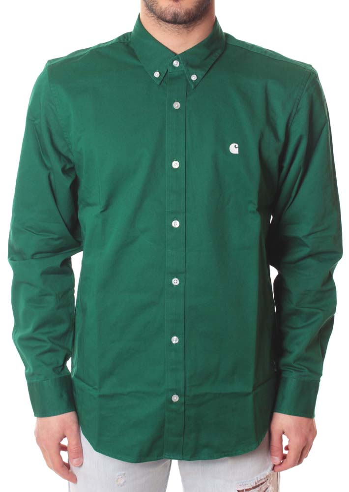  Carhartt Wip Carhartt Camicia L/s Madison Shirt Dragon Wax Verde Uomo - 1