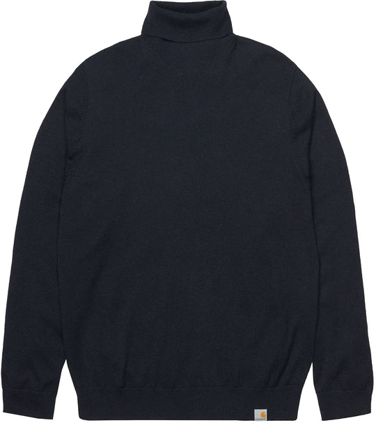  Carhartt Wip Maglione Playoff Turtleneck Sweater Dark Navy Uomo Blu