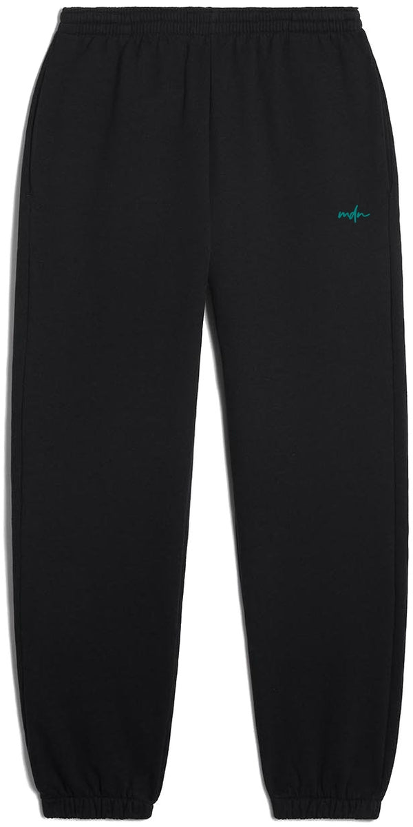 MDN pantaloni Embroidered Logo Sweatpant black emerald