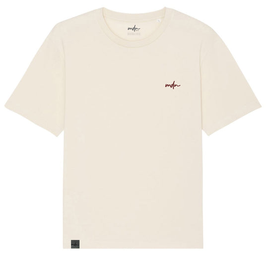  Mdn T-shirt Sustainable Ebroidered Logo Tee Natural Raw Uomo