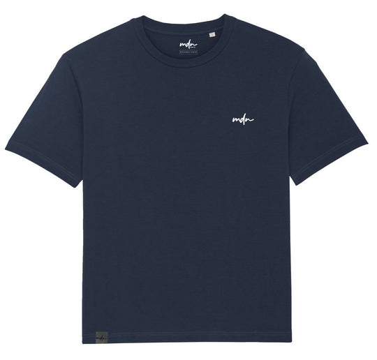  Mdn T-shirt Sustainable Ebroidered Logo Tee Navy Uomo Blu