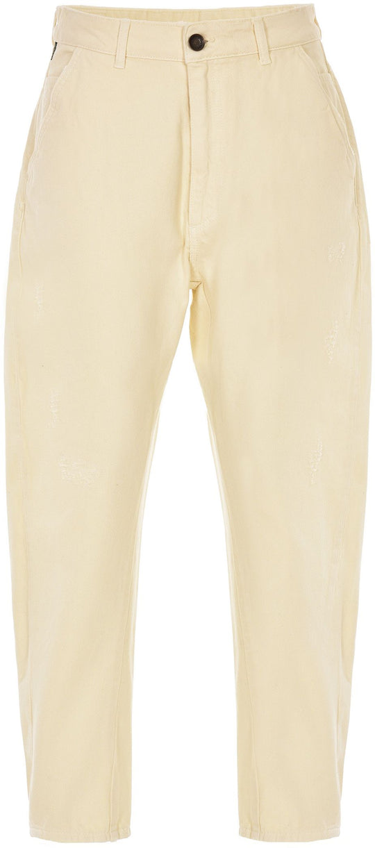  P.grax Pantaloni Jeans Barman Loose Fit Cream Uomo