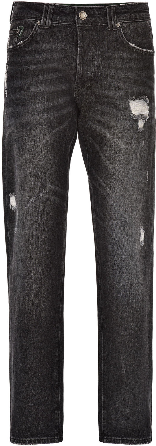  P.grax Pantaloni Jeans Tailor Tapared Fit Black Uomo Nero