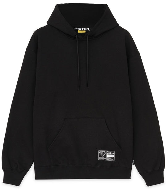  Iuter Felpa Basic Hoodie Black Uomo Nero