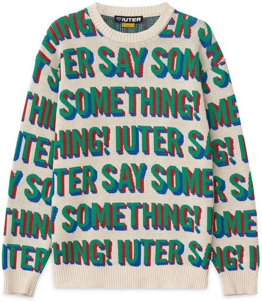  Iuter Maglione Say Something Jumper White Uomo Bianco