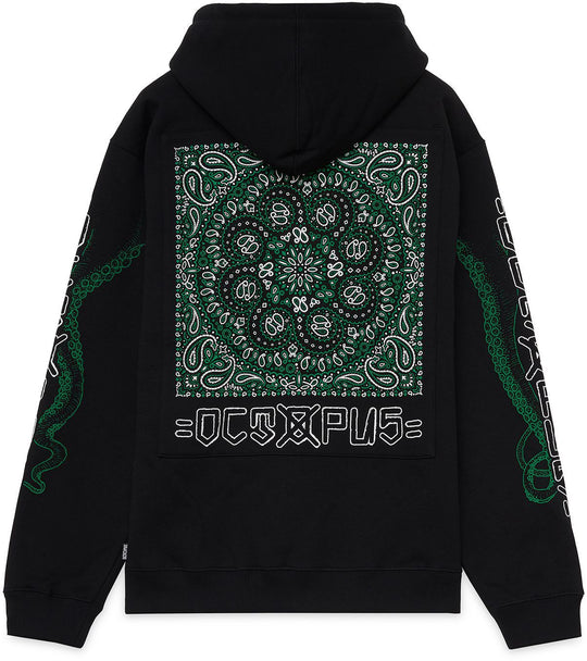  Octopus Felpa Bandana Logo Hoodie Black Uomo Nero