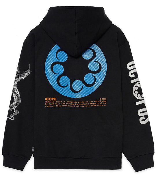  Octopus Felpa Logo Hoodie Black Uomo Nero