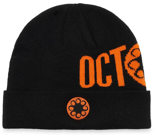  Octopus Cuffia Logo Fold Beanie Black Orange Uomo Nero