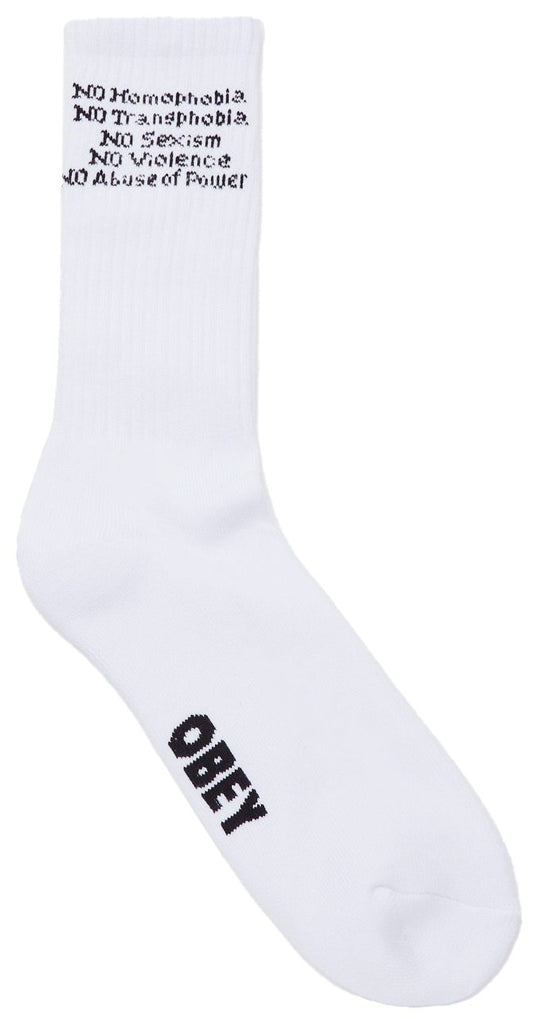  Obey Calze Protest Socks White Uomo Bianco