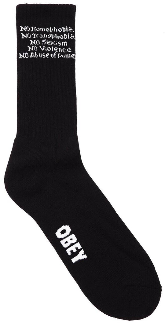  Obey Calze Protest Socks Black Uomo Nero