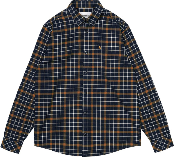 Carhartt WIP camicia L/S Baxter Shirt check baxter tawny