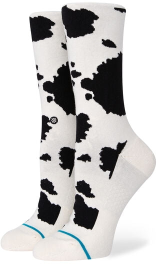  Stance Calze Cow Fuzz Crew Socks Offwhite Donna Bianco