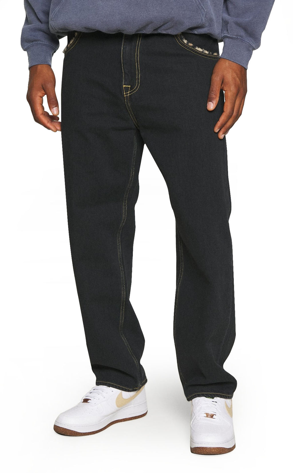  Edwin Pantaloni Jeans Belted Tyrell Pant Mid Stone Marble Blu Uomo - 1