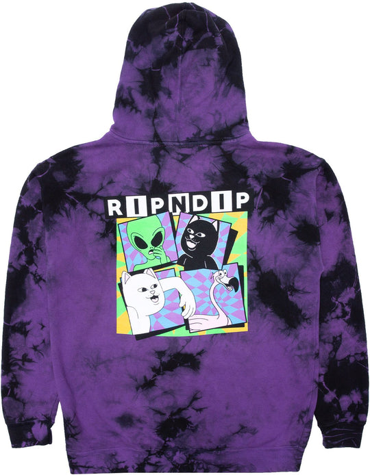  Ripndip Felpa Sid Hoodie Purple Black Tie Dye Uomo Viola