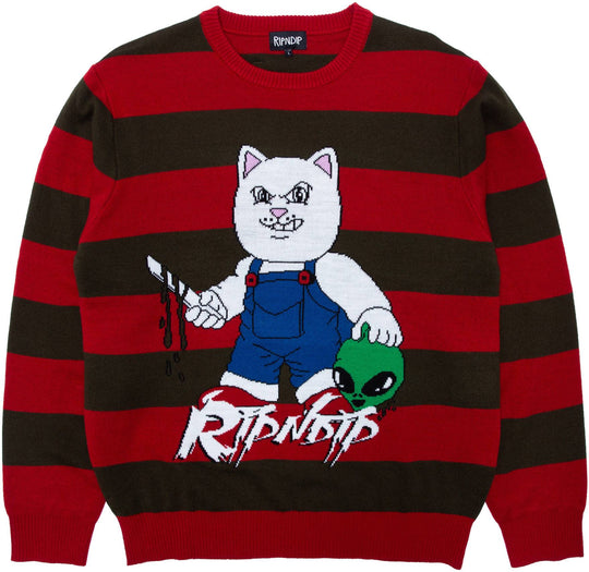  Ripndip Maglione Childs Play Knit Sweater Red Olive Uomo Rosso