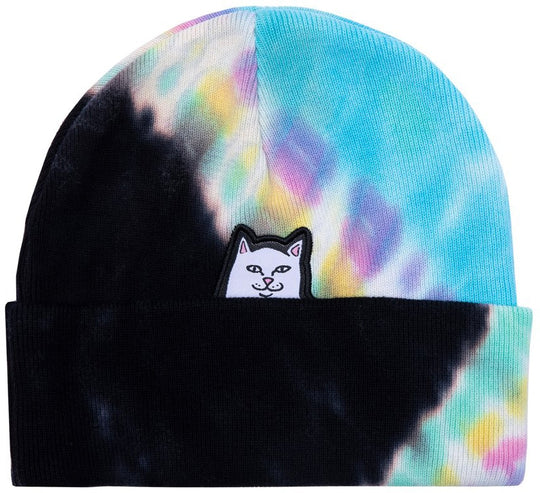  Ripndip Cuffia Lord Nermal Beanie Black Rainbow Tie Dye Special_unisex Nero