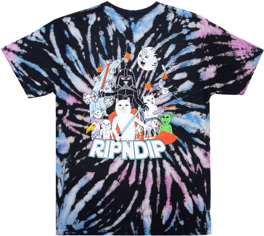  Ripndip T-shirt Far Far Away Tee Black Blue Tie Dye Uomo Nero