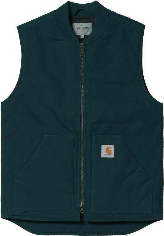  Carhartt Wip Gilet Vest Frasier Rigid Uomo Verde