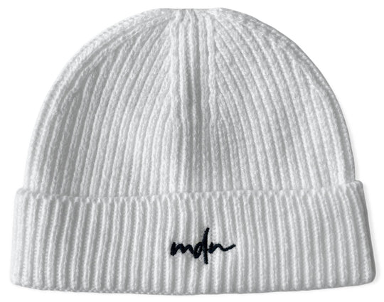  Mdn Cuffia Acrylic Ribs Logo Beanie White Special_unisex Bianco