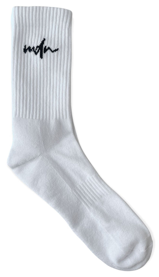  Mdn Calze Logo Socks White Black Special_unisex Bianco