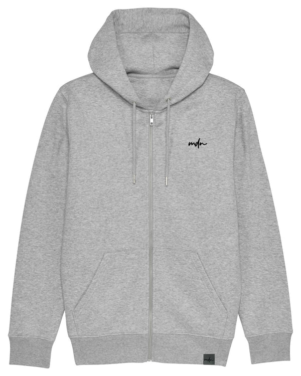 MDN felpa Ebroided Logo Zip Hoodie grey