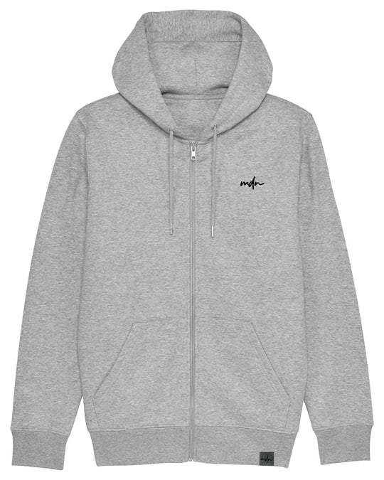  Mdn Felpa Ebroided Logo Zip Hoodie Grey Special_unisex Grigio