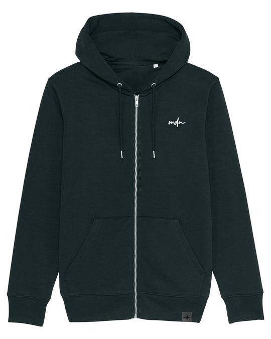  Mdn Felpa Ebroided Logo Zip Hoodie Black Special_unisex Nero