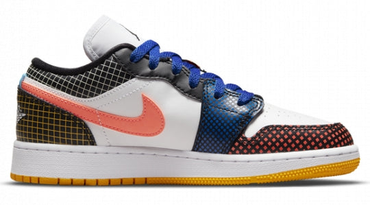  Jordan 1 Low Shoes Mmd Multi-color Grid Gs Uomo Multicolor
