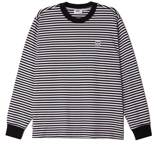  Obey T-shirt Icon Legacy Long Sleeve Tee Black Multi Uomo Nero