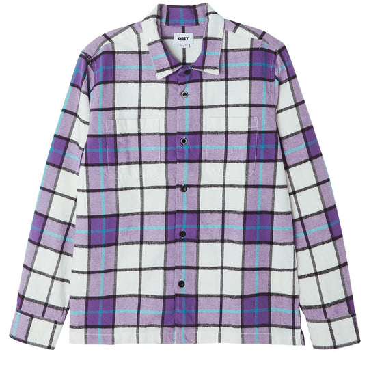  Obey Camicia Sully Shirt Orchid Multi Uomo Viola