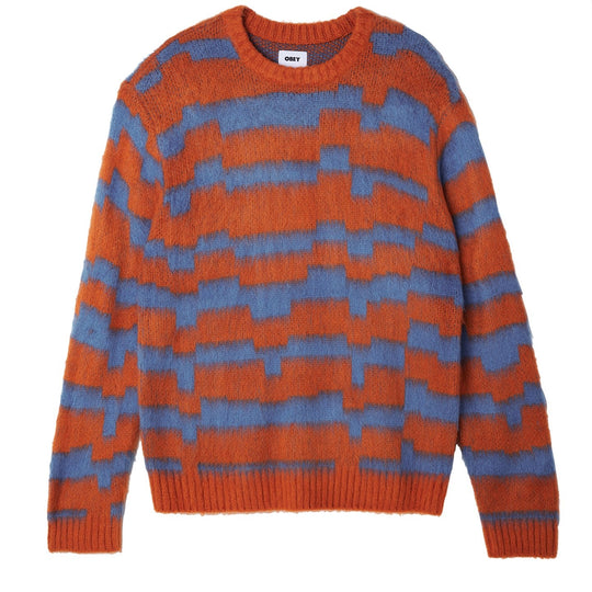  Obey Maglione Signal Sweater Ginger Multi Uomo Arancione
