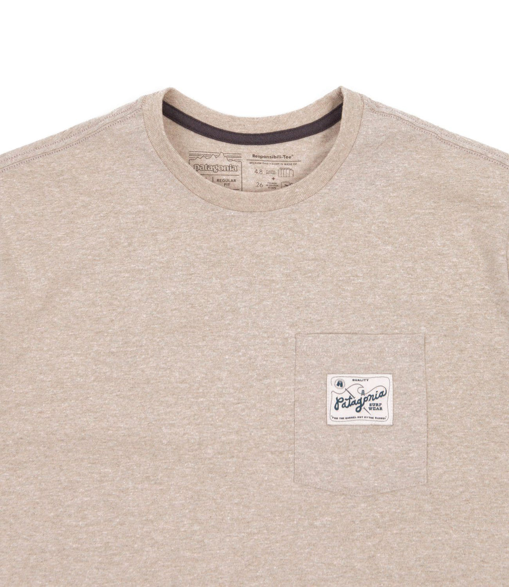  Patagonia T-shirt M's Quality Surf Pocket Responsibili Tee Shroom Taupe Beige Uomo - 3