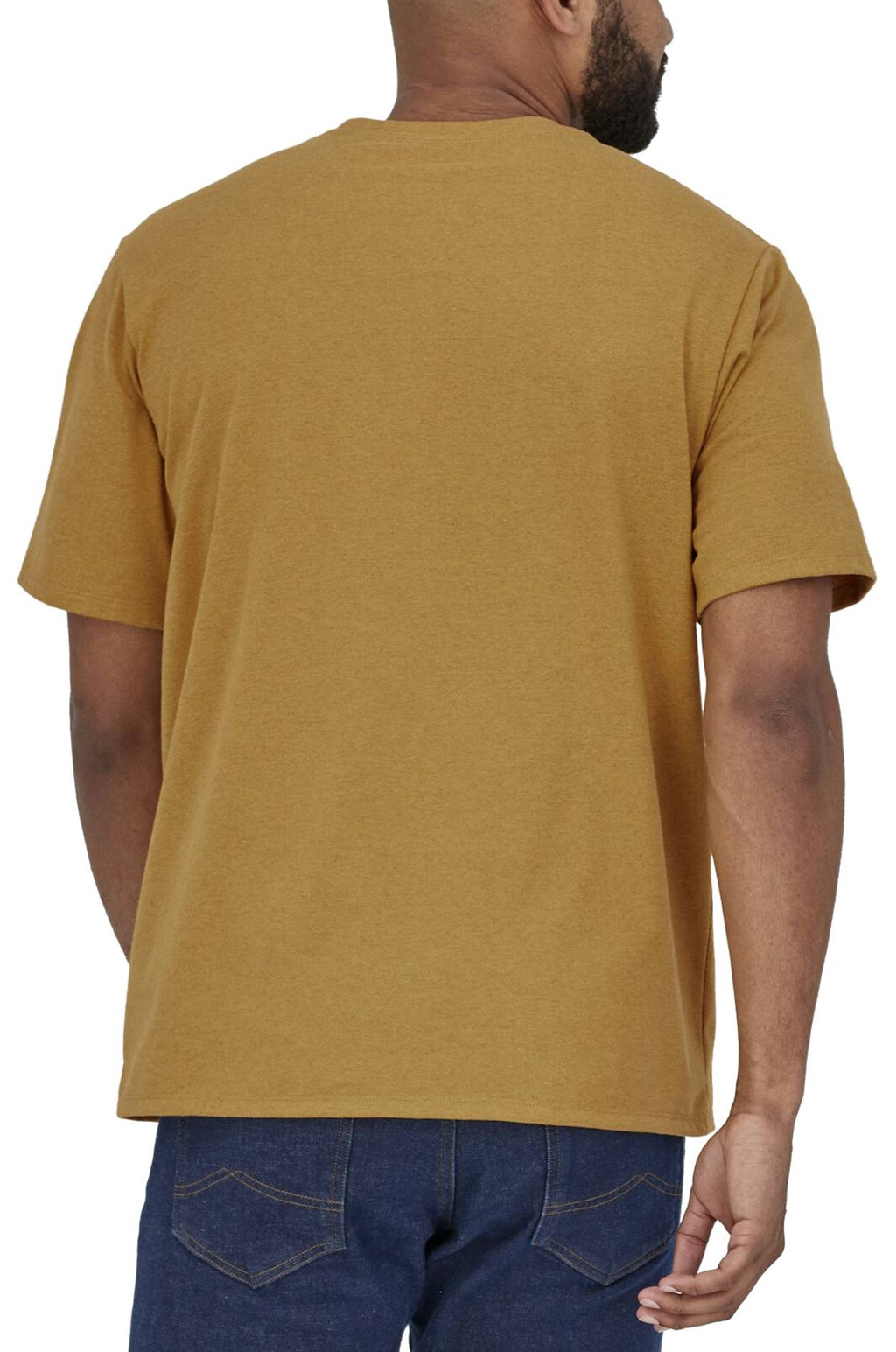 Patagonia T-shirt M's P-6 Label Pocket Responsibili Tee Hawk Gold Giallo Uomo - 2