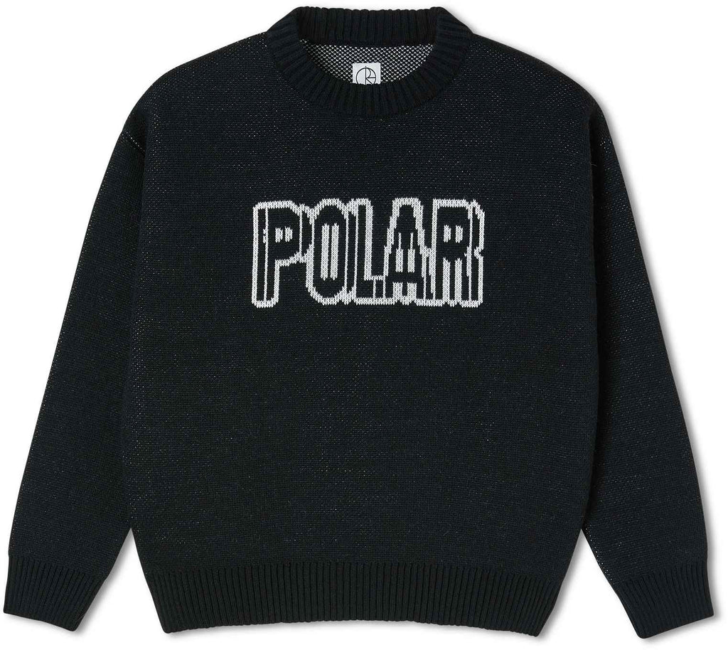  Polar Skate Co. Maglione Earthquake Logo Knit Sweater Black Nero Uomo - 1
