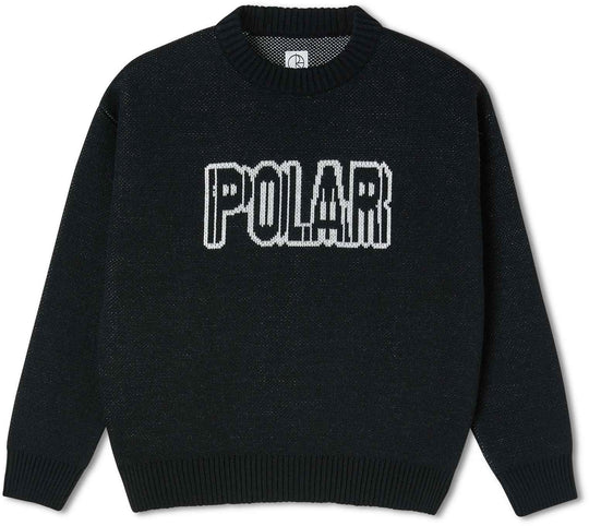  Polar Skate Co. Maglione Earthquake Logo Knit Sweater Black Uomo Nero