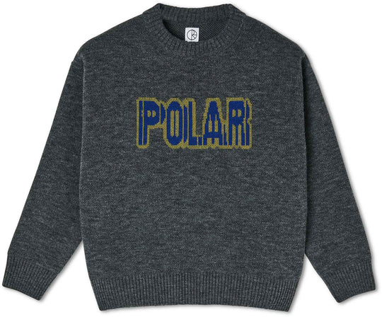  Polar Skate Co. Maglione Earthquake Logo Knit Sweater Grey Uomo Grigio