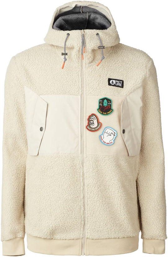  Picture Giacca Onkean Flzp Hoodie Almond Milk Uomo Bianco