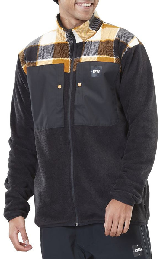  Picture Felpa Artim Full Zip Fleece Black Plaid Uomo Nero