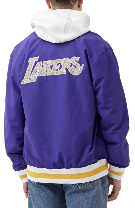  Mitchell & Ness Giacca 75th Anniversary Warm Up Jacket Loa Angele Lakers Dark Purple Mitchell E Ness Uomo Viola