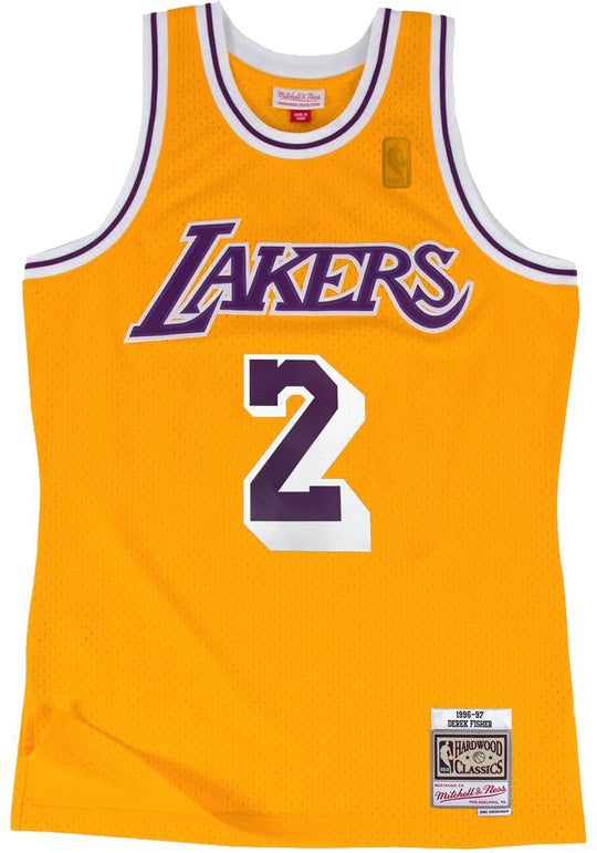  Mitchell & Ness Canotta Derek Fisher Swingman Jersey Los Angeles Lakers Light Gold Mitchell E Ness Uomo Giallo