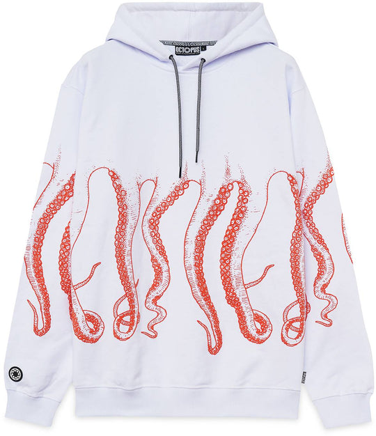  Octopus Felpa Outline Hoodie White Uomo Bianco