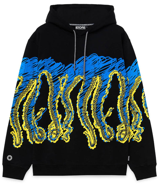  Octopus Felpa Draft Hoodie Black Uomo Nero