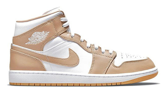  Jordan 1 Mid Shoes Tan Gum Uomo Rosa
