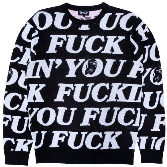 Ripndip Maglione Fuck You Knit Sweater Black Uomo Nero