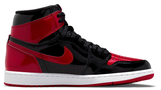  Jordan 1 Retro High Shoes Og Patent Bred Uomo Rosso