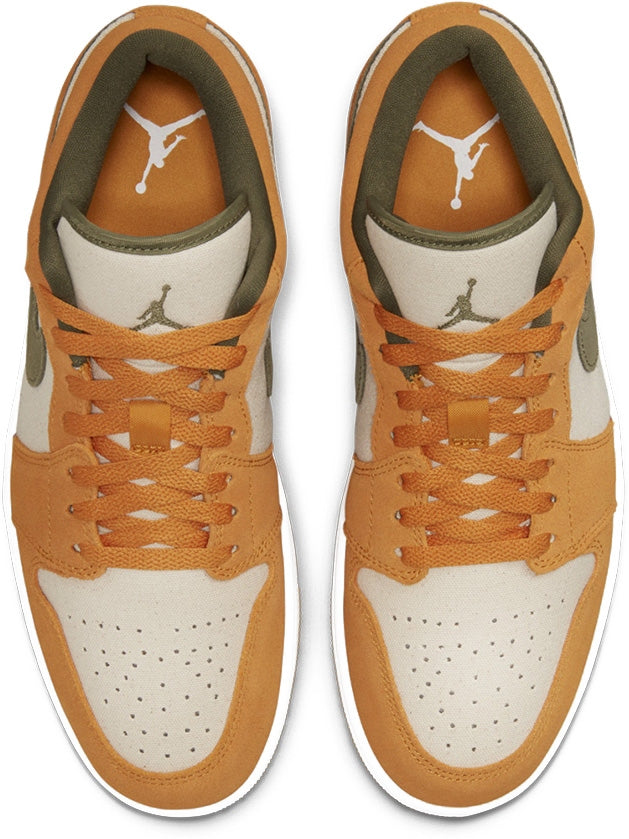  Jordan 1 Low Shoes Orange Olive Arancione Uomo - 4
