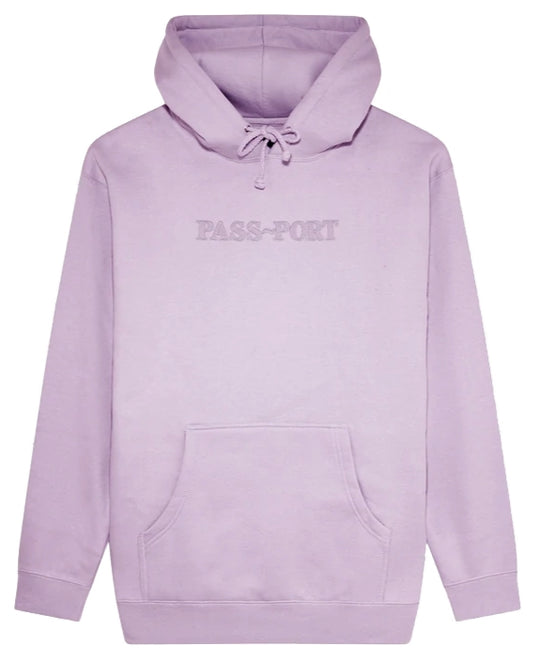  Pass-port Felpa Official Embroidery Hoodie Lavender Uomo Lilla