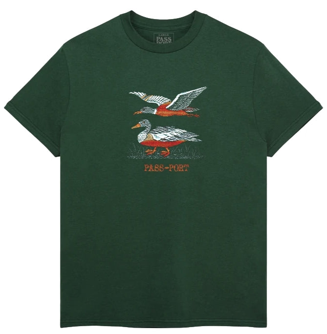  Pass-port T-shirt Duck Thread Tee Dark Green Verde Uomo - 1