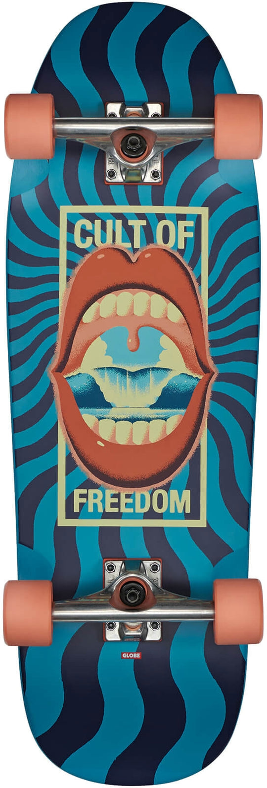  Globe Skateboard Cruiser Dealer 9.5 X 29.5 Cult Of Freedom Blue Special_unisex Nero