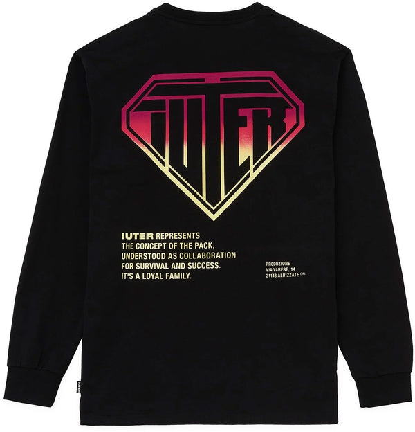 Iuter t-shirt Double Logo LS black